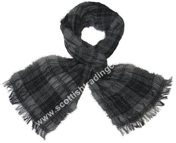 Douglas Grey Tartan Scrunci Scarf